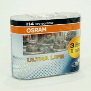 Автолампа H4 (60/55) P43t-38 ULTRA LIFE (евробокс, 2шт) 12V OSRAM /1/10 NEW